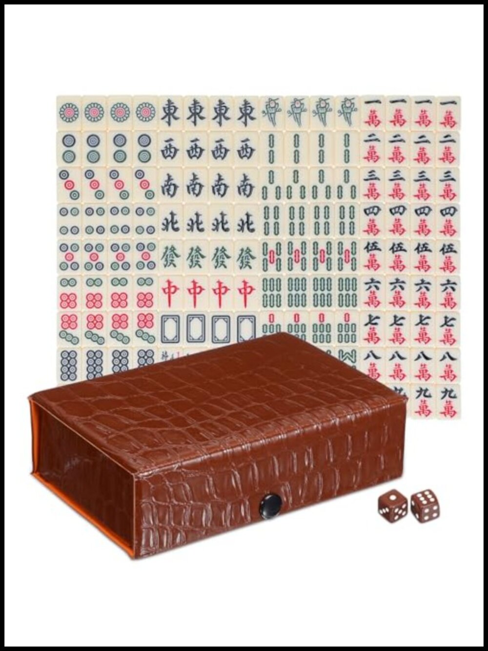 144 PCS Mini Mahjong Set with Portable Storage Case - Travel Chinese Tile Game